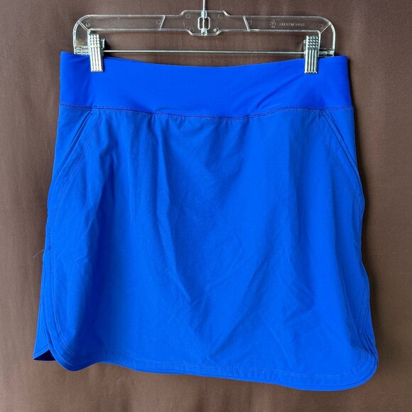 Lands’ End Women’s 8-18W, 20 LONG Electric Blue Swim Skirt/Skort Built in Shorts - Picture 1 of 8